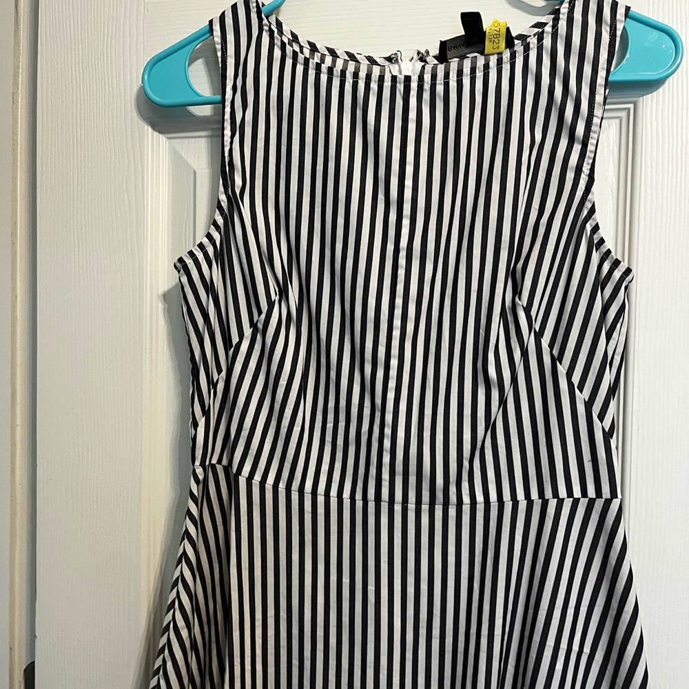 Striped blue peplum top
